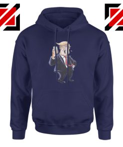 Trump Funny Cartoon Navy Hoodie