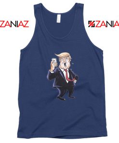 Trump Funny Cartoon Navy Tank Top