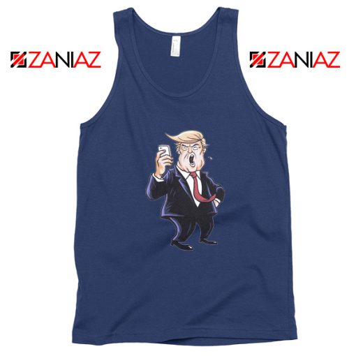 Trump Funny Cartoon Navy Tank Top