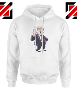 Trump Funny Cartoon White Hoodie