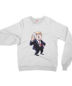 Trump Funny Cartoon White Sweater