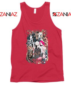 Witcher Printed Graphic Red Tank Top