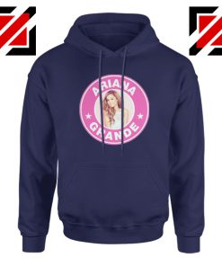 Ariana Grande Starbucks Pink Navy Blue Hoodie