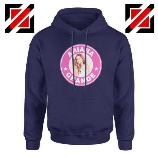 Ariana Grande Starbucks Pink Navy Blue Hoodie