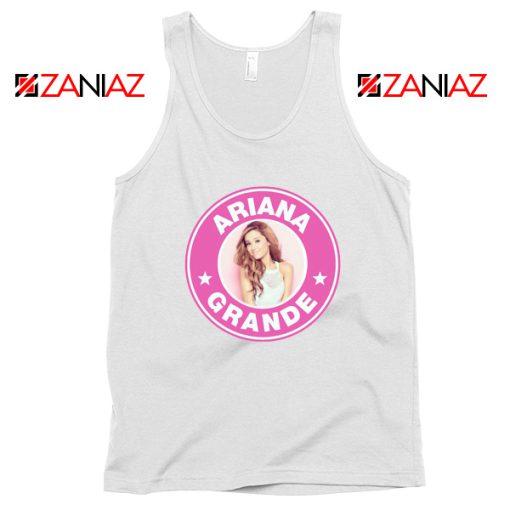 Ariana Grande Starbucks Pink White Tank Top