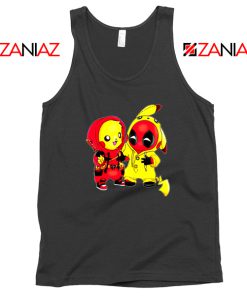 Baby Pikachu And Deadpool Black Tank Top