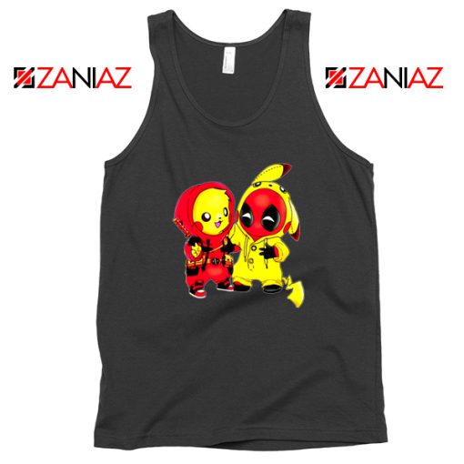 Baby Pikachu And Deadpool Black Tank Top