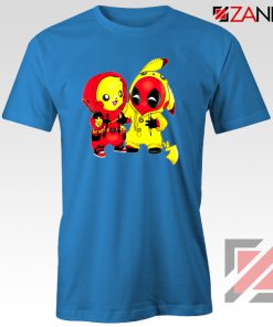 Baby Pikachu And Deadpool Blue Tshirt