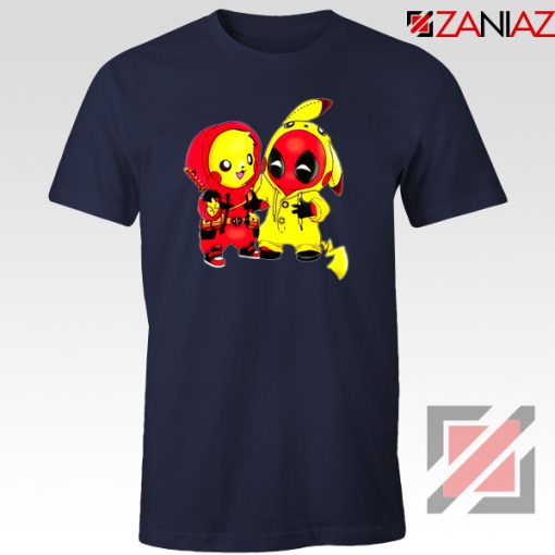 Baby Pikachu And Deadpool Navy Blue Tshirt