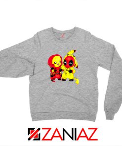 Baby Pikachu And Deadpool Sport Grey Sweater