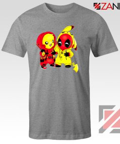 Baby Pikachu And Deadpool Sport Grey Tshirt