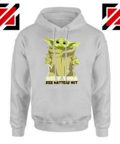 Baby Yoda Size Matters Not Grey Hoodie