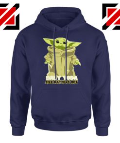 Baby Yoda Size Matters Not Navy Hoodie