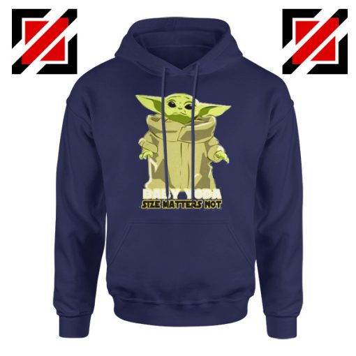 Baby Yoda Size Matters Not Navy Hoodie