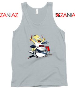 Bart Plays The Drums Grey Tank Top