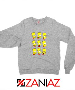 Bart Simpson Face Grey Sweatshirt