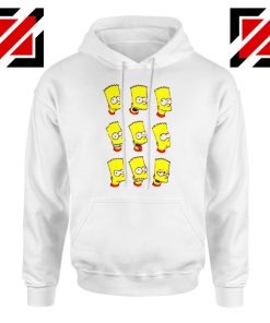 Bart Simpson Face White Hoodie