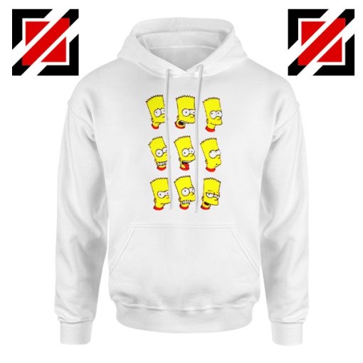 Bart Simpson Face White Hoodie