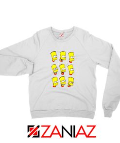 Bart Simpson Face White Sweatshirt