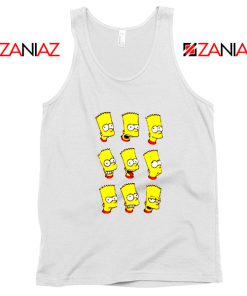 Bart Simpson Face White Tank Top