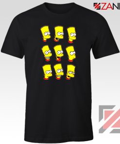 Bart Simpson Faces Black Tshirt