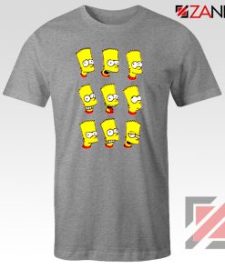 Bart Simpson Faces Grey Tshirt