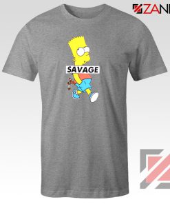 Bart Simpson Savage Grey Tshirt