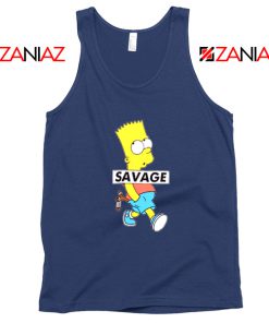 Bart Simpson Savage Navy Tank Top