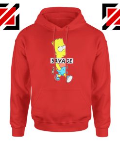 Bart Simpson Savage Red Hoodie