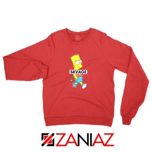 Bart Simpson Savage Red Sweatshirt