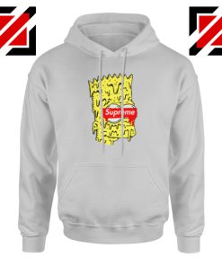 Bart Simpson Supreme Parody Grey Hoodie