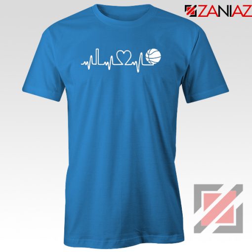 Basketball Heartbeat Blue Tshirt