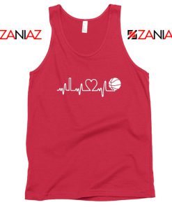 Basketball Heartbeat Red Tank Top