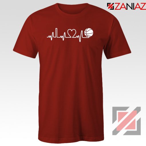 Basketball Heartbeat Red Tshirt