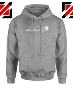 Basketball Heartbeat Sport Grey Hoodie