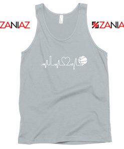 Basketball Heartbeat Sport Grey Tank Top