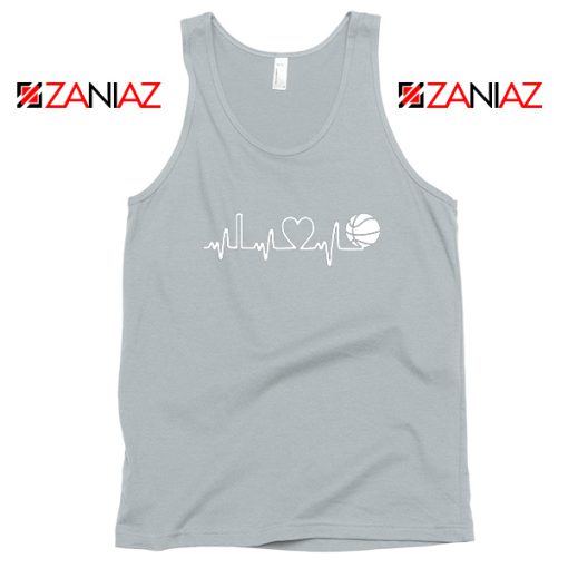 Basketball Heartbeat Sport Grey Tank Top