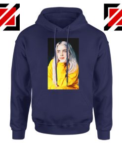 Billie Eilish 90s Vintage Navy Blue Hoodie