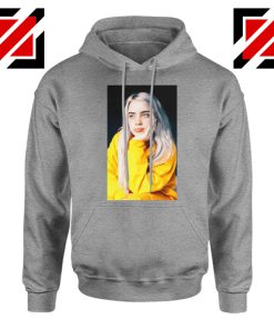 Billie Eilish 90s Vintage Sport Grey Hoodie