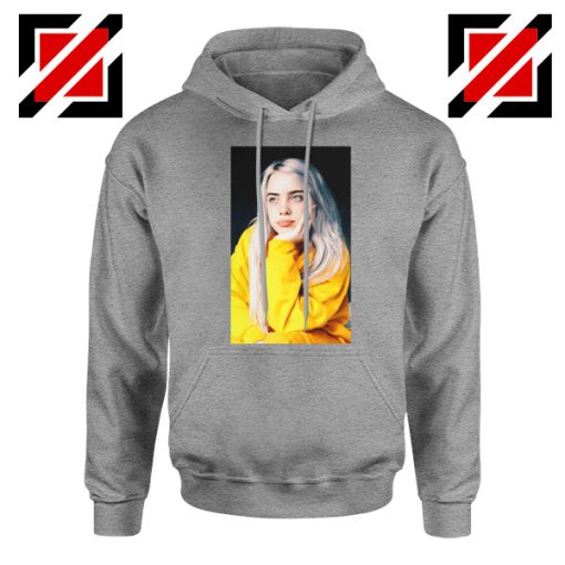 Billie Eilish 90s Vintage Sport Grey Hoodie