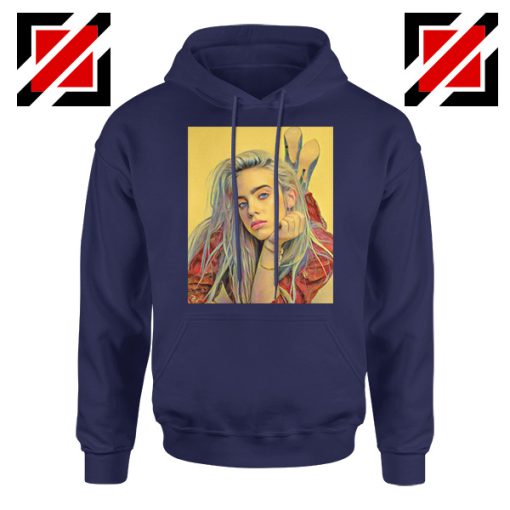 Billie Eilish Artist Navy Blue Hoodie