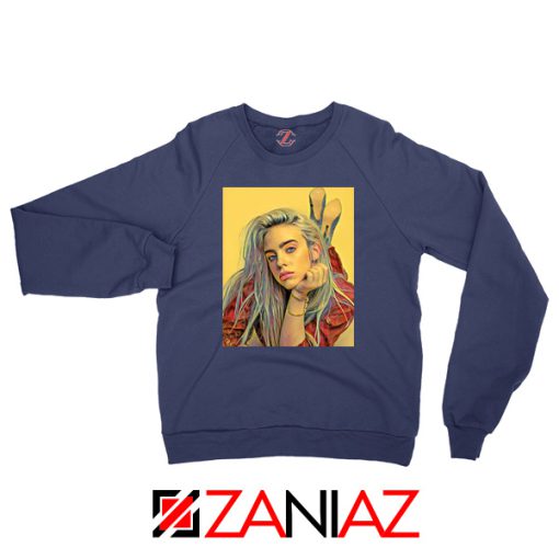 Billie Eilish Artist Navy Blue Sweater