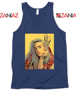 Billie Eilish Artist Navy Blue Tank Top