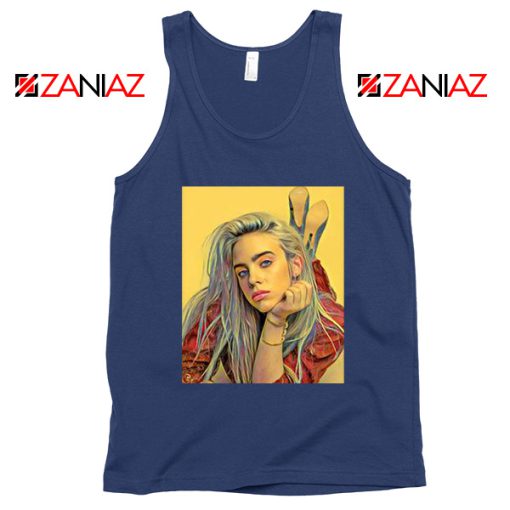 Billie Eilish Artist Navy Blue Tank Top