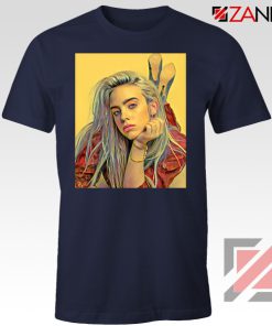 Billie Eilish Artist Navy Blue Tshirt