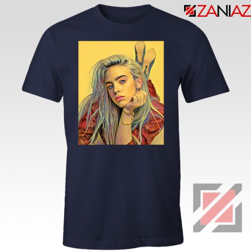 Billie Eilish Artist Navy Blue Tshirt