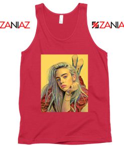 Billie Eilish Artist Red Tank Top