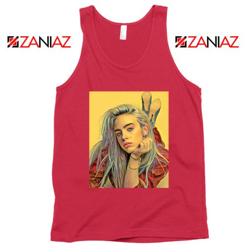 Billie Eilish Artist Red Tank Top