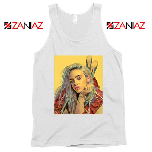 Billie Eilish Artist White Tank Top