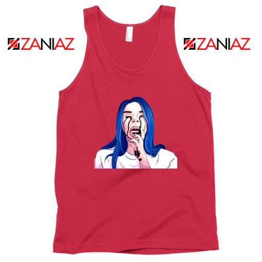 Billie Eilish Crying Red Tank Top